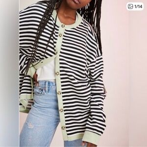 Free People Classic Striped Cardigan